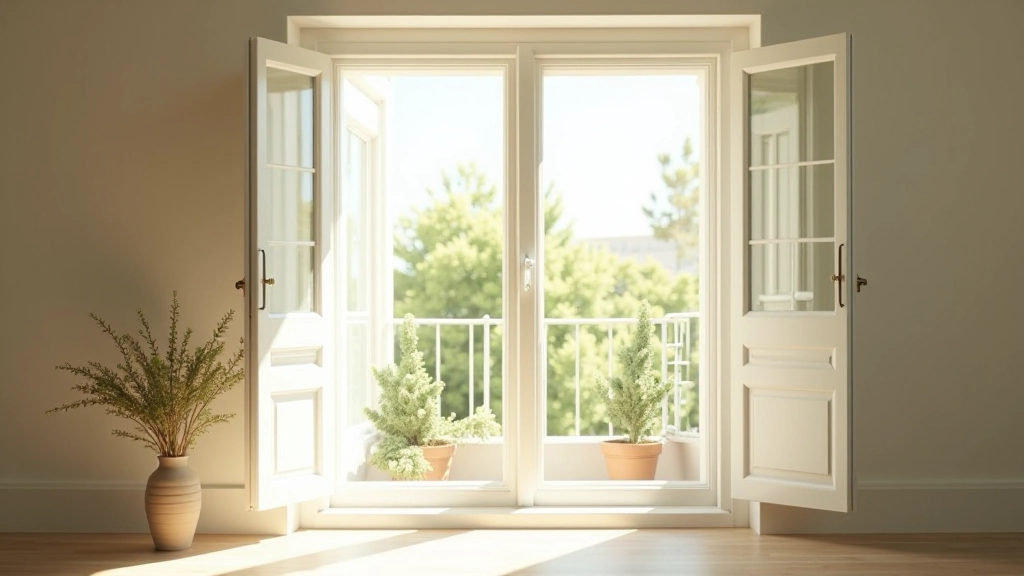 Janelas com persianas abertas para ventilação natural no verão
